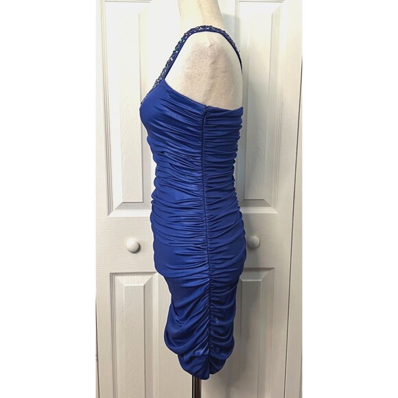 ISSUE NEW YORK Evening Bodycon Mini Dress Women's 2 Periwinkle One Shoulder Y2K - Picture 4 of 14